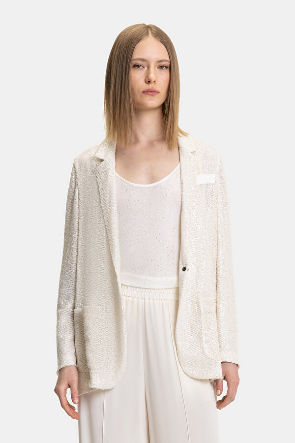 ECRU SHAWL COLLAR JACKET