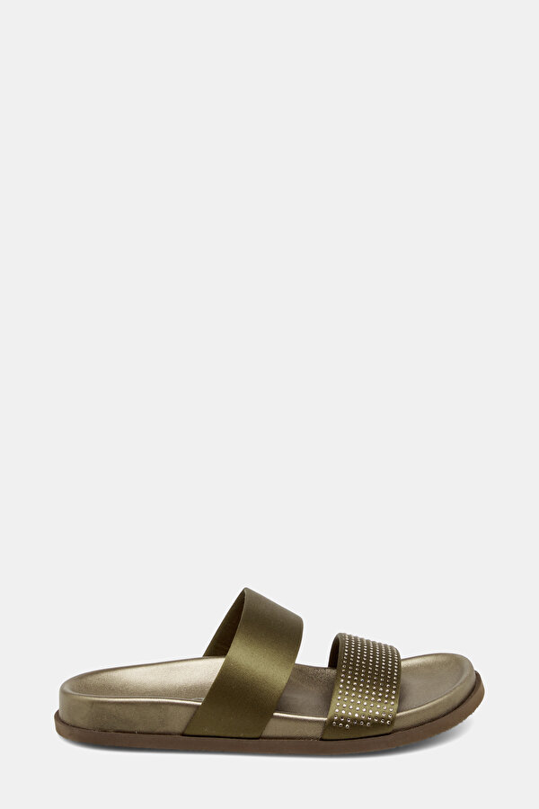 KHAKI LEATHER SLIPPER