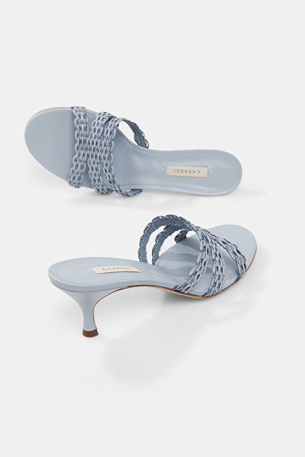 BLUE LEATHER SLIPPER 6