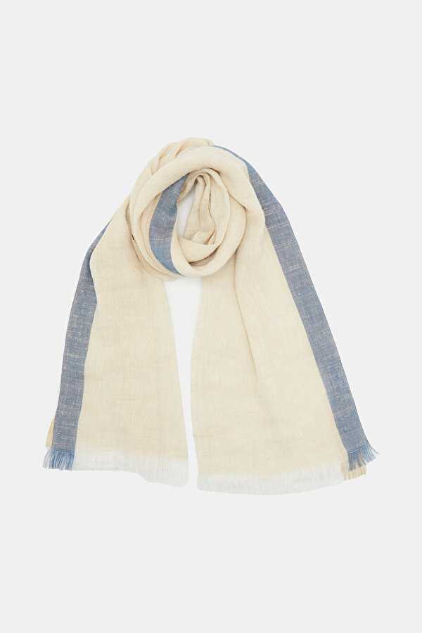 BLUE LINEN SILK SHAWL