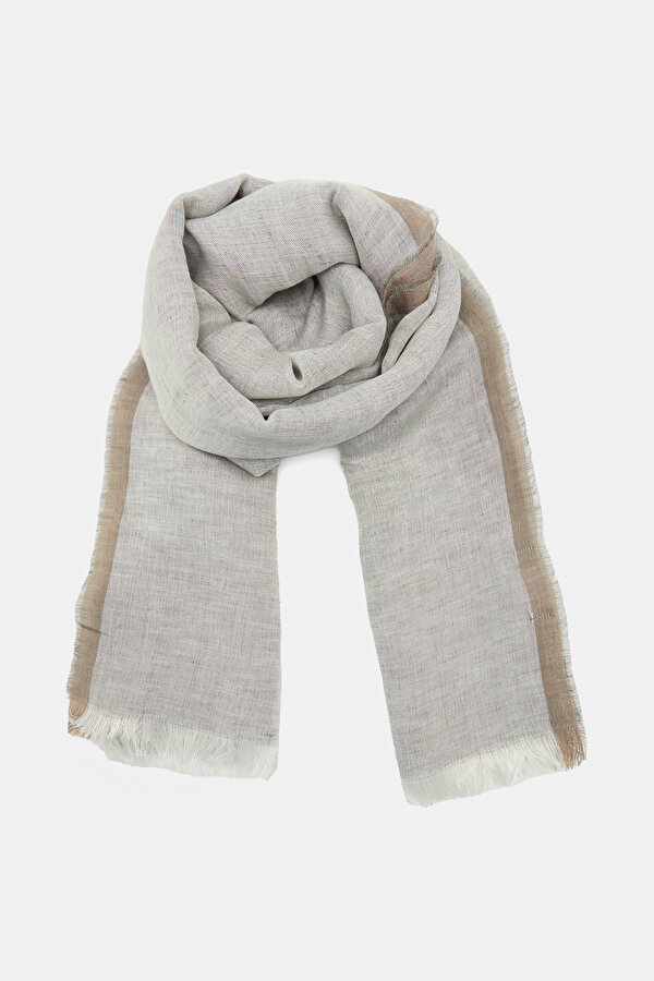 BEIGE LINEN SILK SHAWL 2