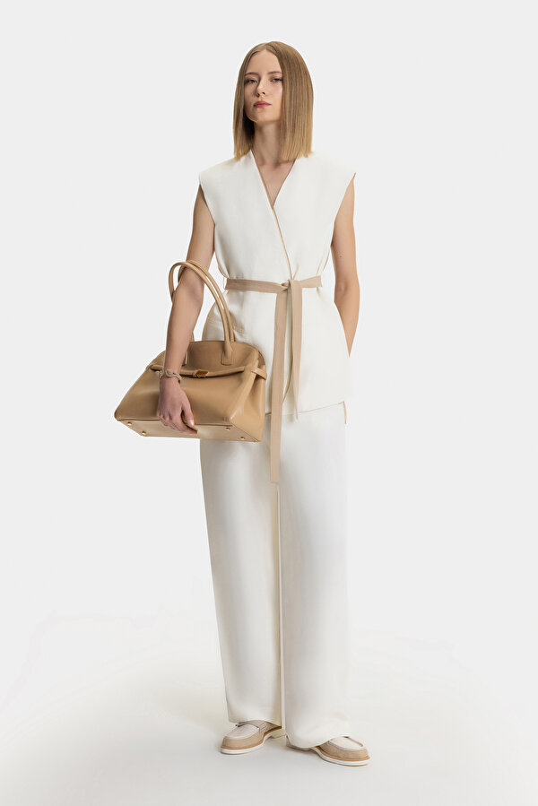 BEIGE LEATHER BAG 6