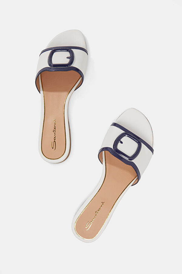 NAVY BLUE LEATHER SLIPPER 6