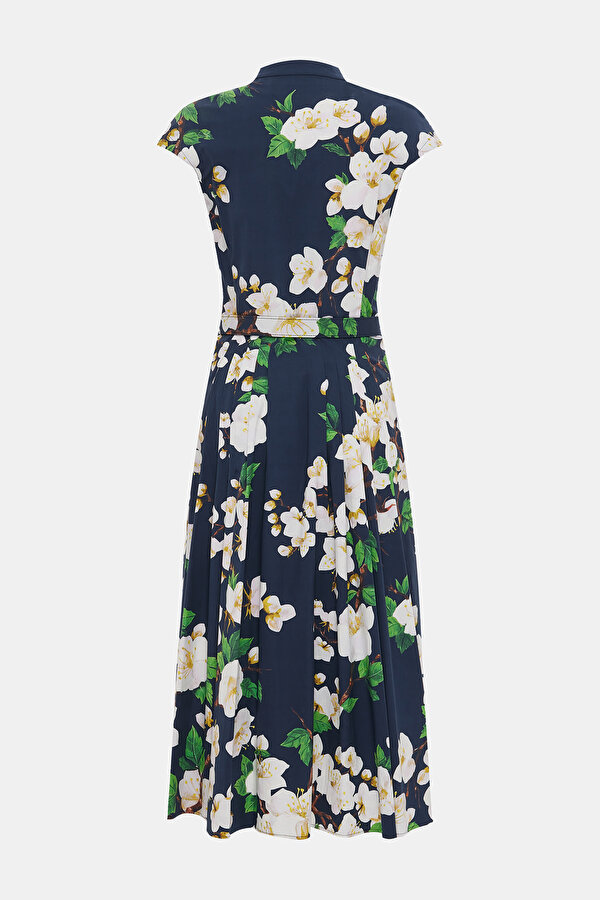 WHİTE FLORAL DESİGN MİDİ DRESS 2