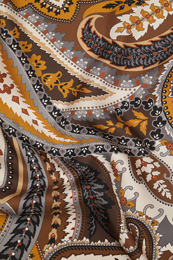 KAHVE ŞAL DESENLİ TWILL GAVROŞ 2