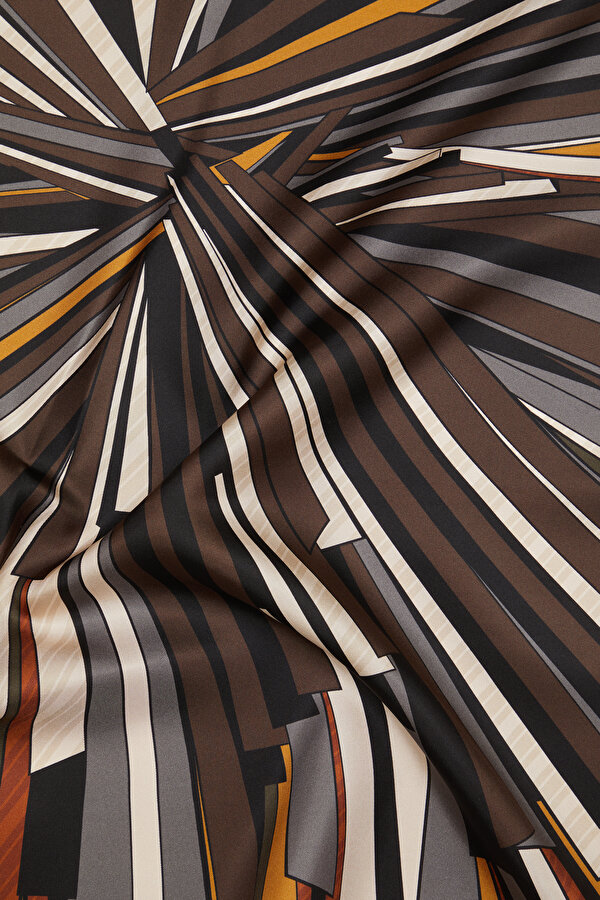 KAHVE GEOMETRİK DESENLİ TWILL GAVROŞ 2
