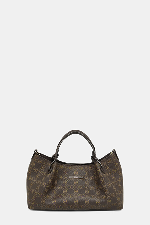 BEIGE MONOGRAM LEATHER BAG