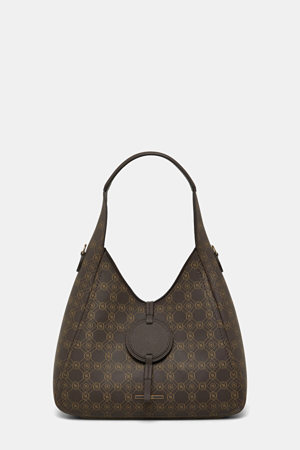 BEIGE MONOGRAM LEATHER BAG 2