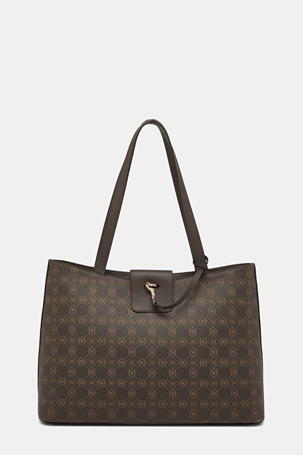 KAHVE MONOGRAM DERİ ÇANTA