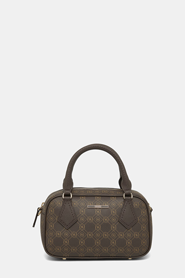 KAHVE MONOGRAM DERİ ÇANTA