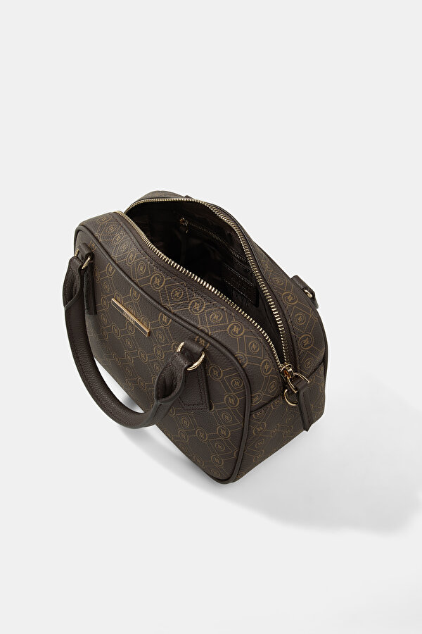 KAHVE MONOGRAM DERİ ÇANTA 6