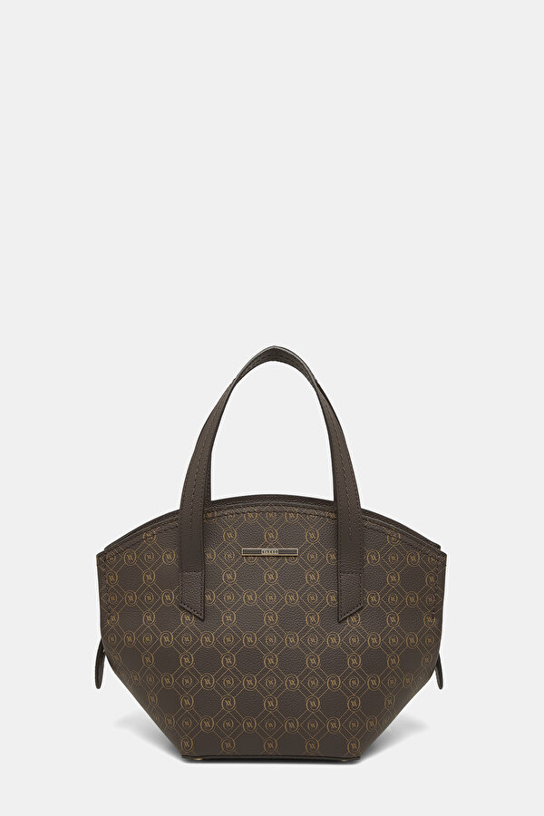 BEIGE MONOGRAM LEATHER BAG