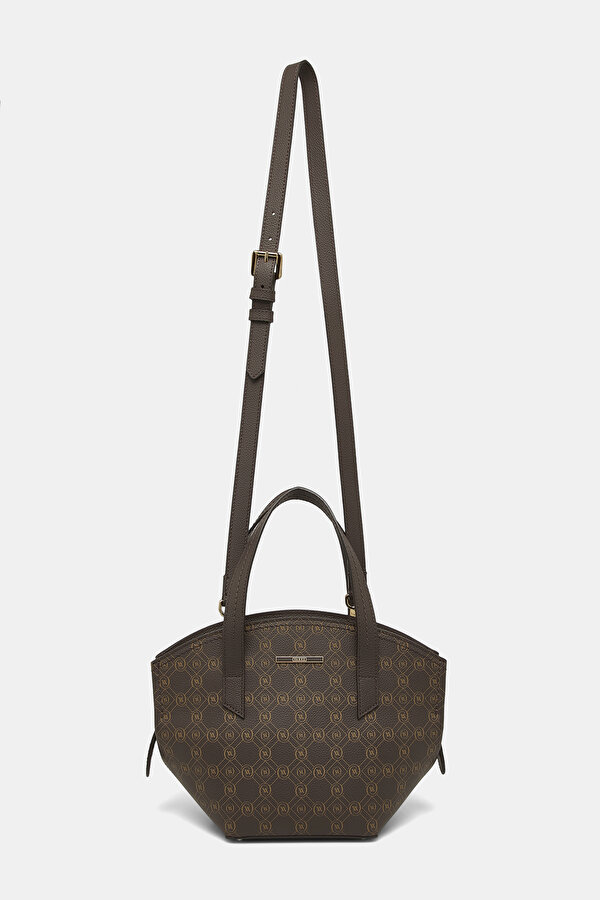BEIGE MONOGRAM LEATHER BAG 2