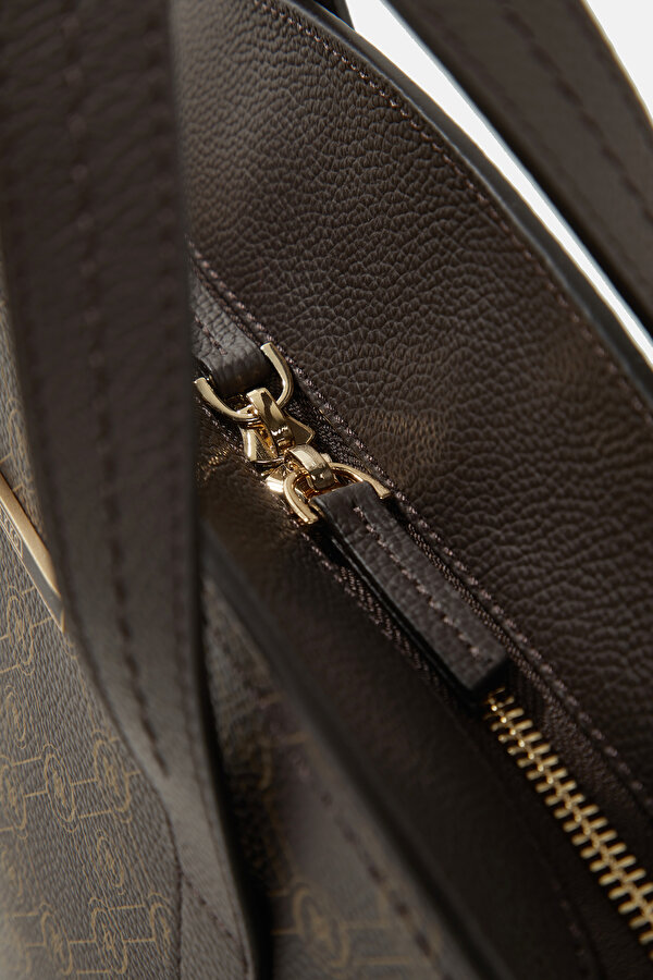 BEIGE MONOGRAM LEATHER BAG 6