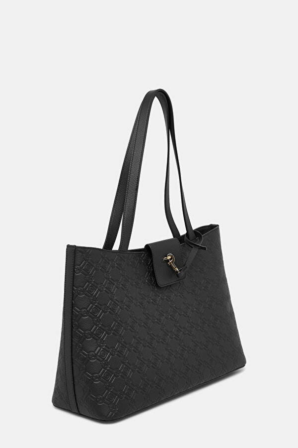 BLACK MONOGRAM LEATHER BAG 2