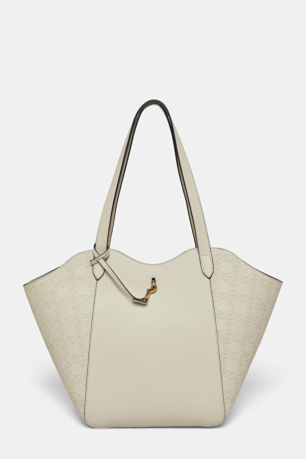 ECRU MONOGRAM LEATHER BAG