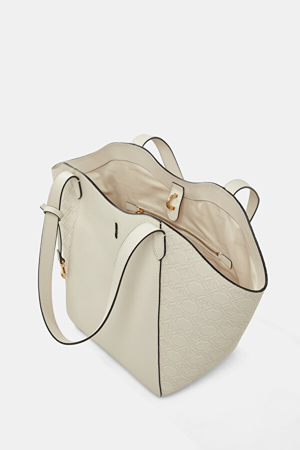 ECRU MONOGRAM LEATHER BAG 7