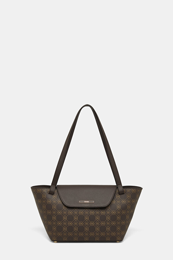 KAHVE MONOGRAM DERİ ÇANTA
