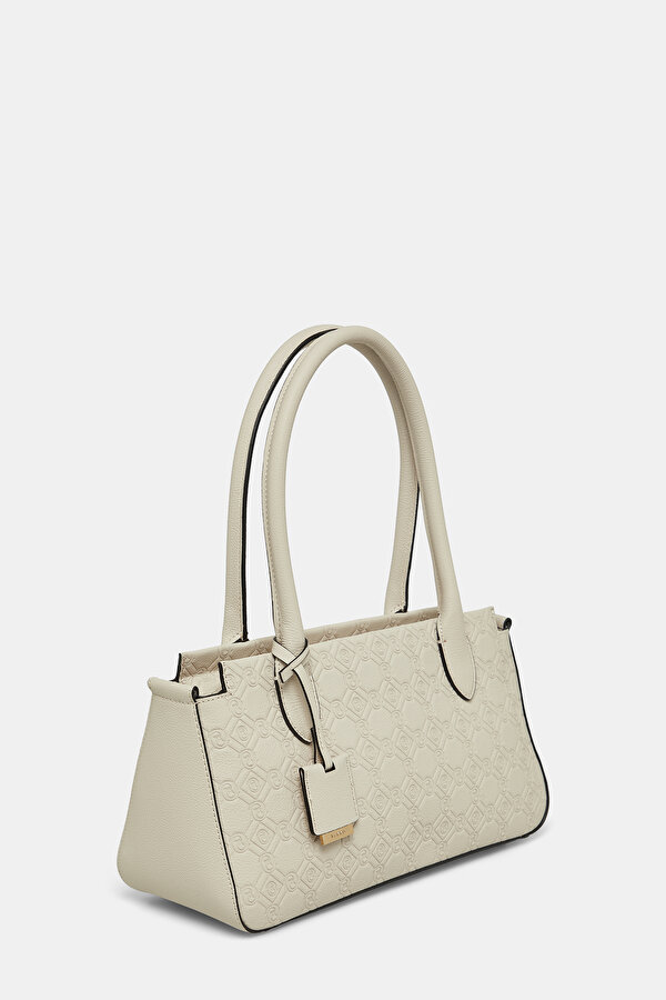 ECRU MONOGRAM LEATHER BAG 2