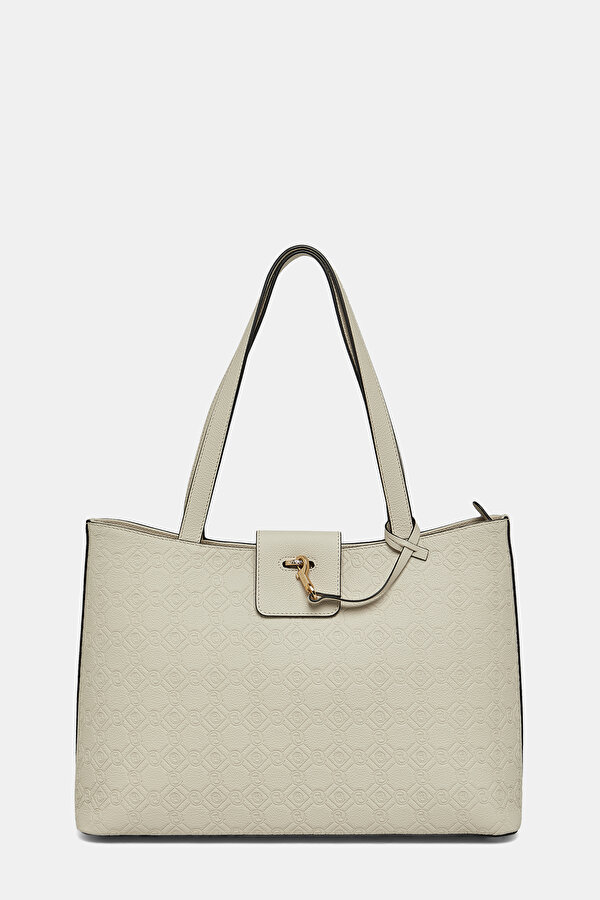 ECRU MONOGRAM LEATHER BAG