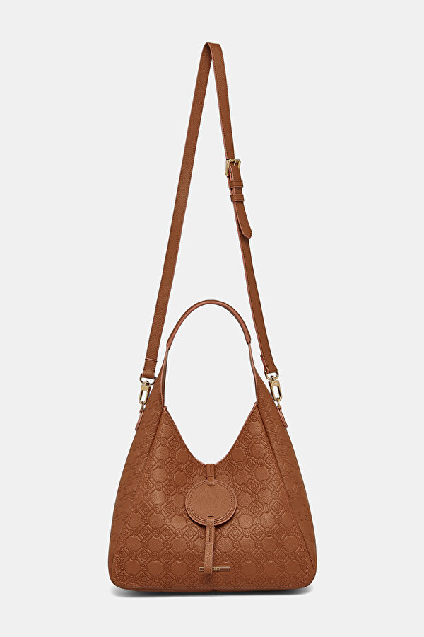 TAN MONOGRAM LEATHER BAG 2