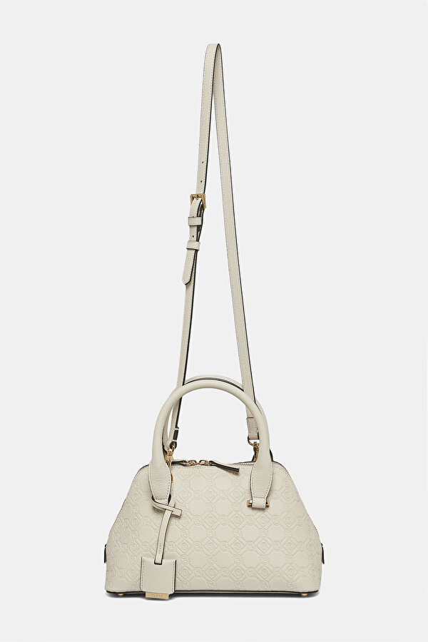 ECRU MONOGRAM LEATHER BAG 2
