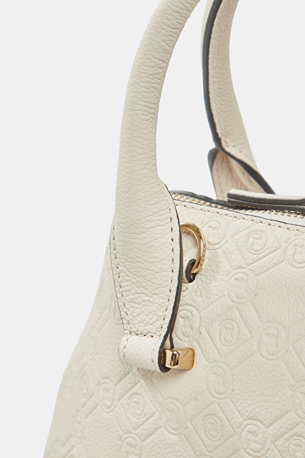 ECRU MONOGRAM LEATHER BAG 6