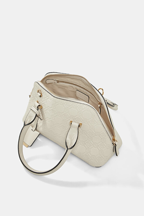 ECRU MONOGRAM LEATHER BAG 7