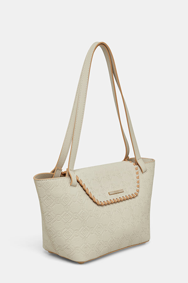 BEIGE MONOGRAM LEATHER BAG 2