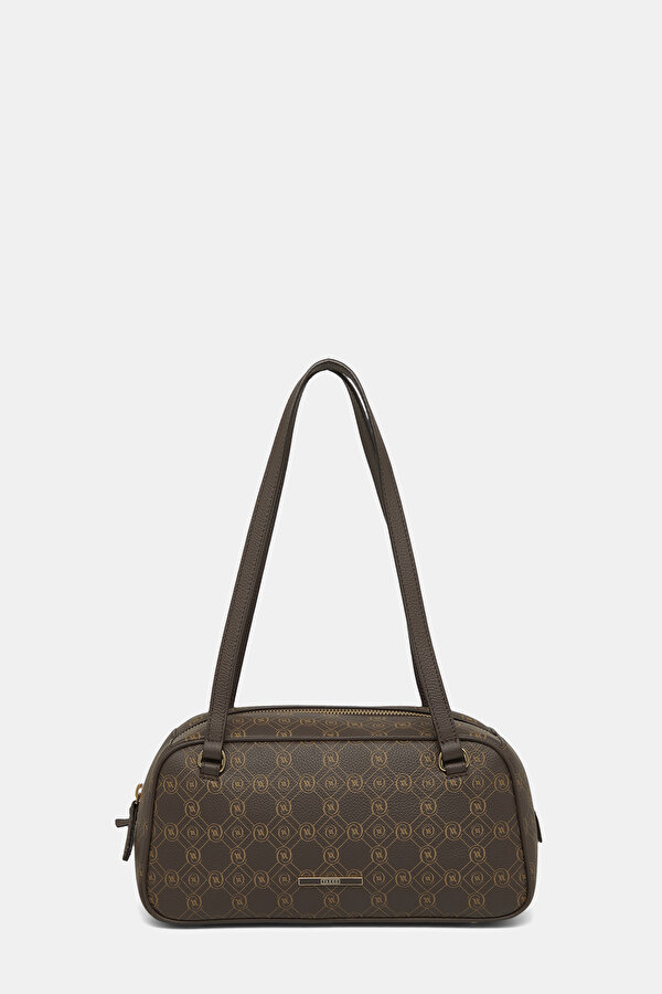 BEIGE MONOGRAM LEATHER BAG