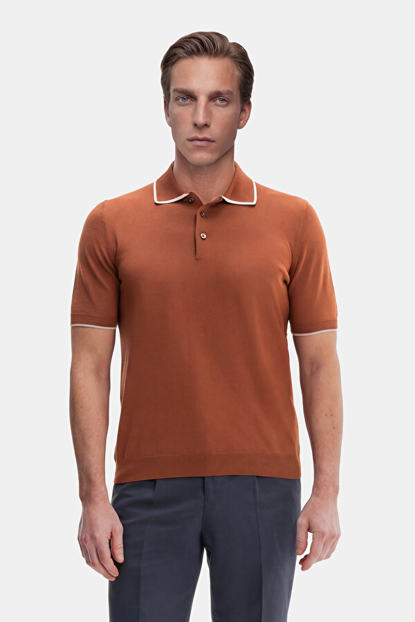 BRICK POLO NECK SHORT SLEEVE TSHIRT