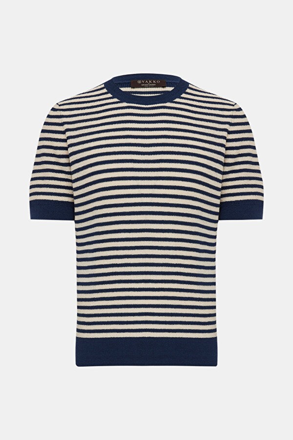 NAVY BLUE BICYCLE COLLAR SHORT SLEEVE TSHIRT