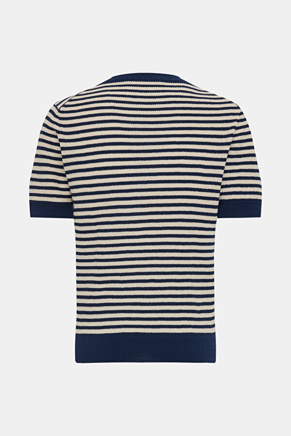 NAVY BLUE BICYCLE COLLAR SHORT SLEEVE TSHIRT 2