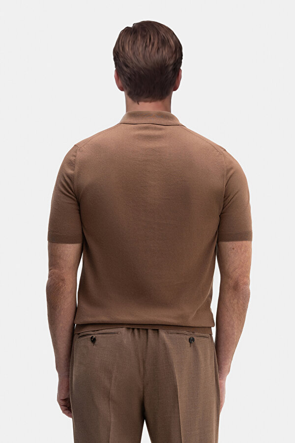 BEIGE POLO YAKA DÜĞMELİ KISA KOL KOTON TRİKO 2