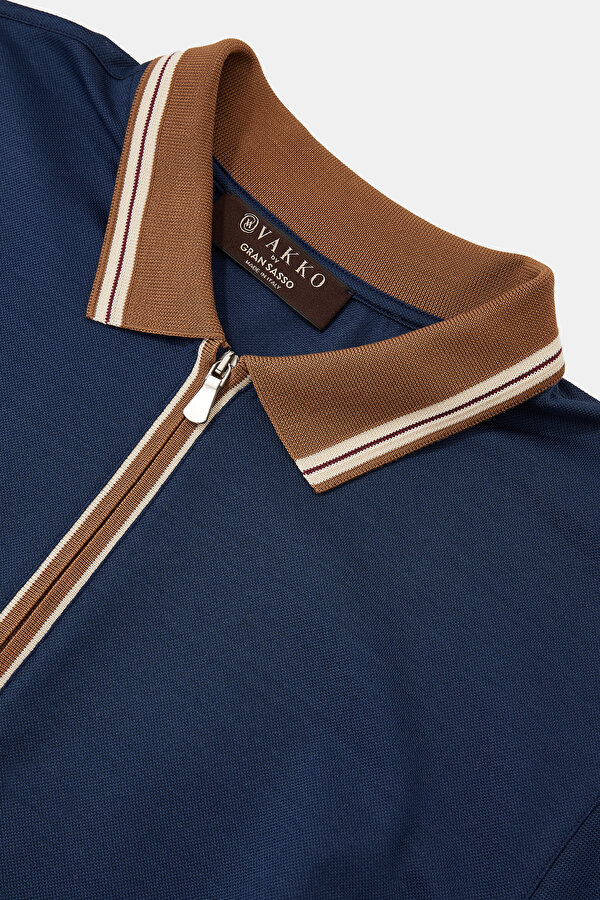 NAVY BLUE POLO NECK SHORT SLEEVE TSHIRT 7