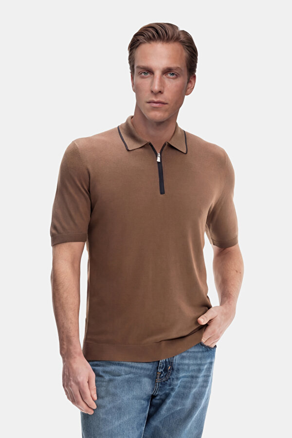 ORANGE POLO NECK SHORT SLEEVE TSHIRT