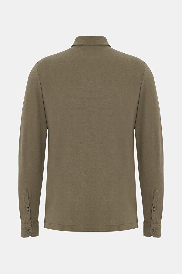 DARK GREEN POLO NECK LONG SLEEVE TSHIRT 7