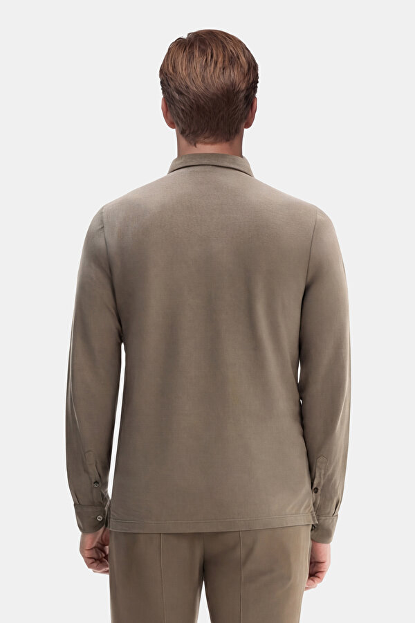DARK GREEN POLO NECK LONG SLEEVE TSHIRT 2