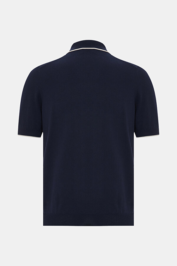 NAVY BLUE POLO NECK SHORT SLEEVE TSHIRT 2