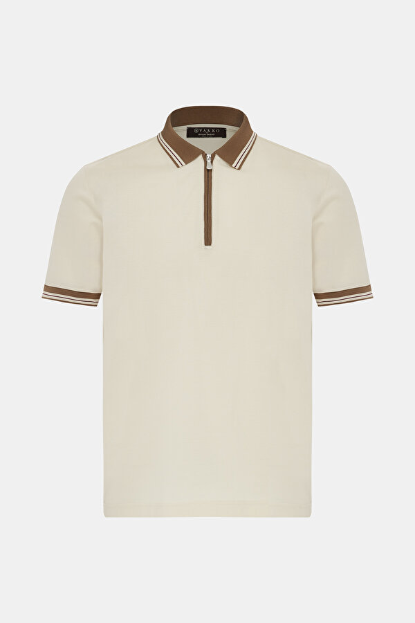 ECRU POLO NECK SHORT SLEEVE TSHIRT 6