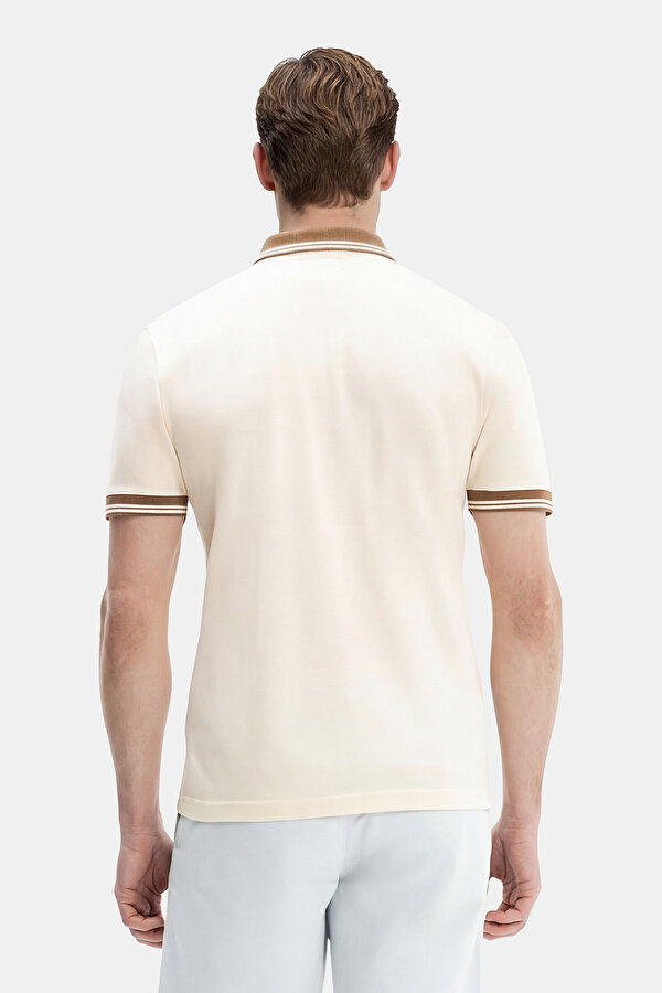 ECRU POLO NECK SHORT SLEEVE TSHIRT 2
