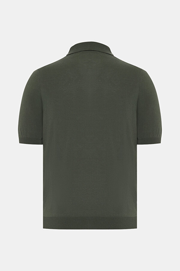 DARK GREEN POLO NECK SHORT SLEEVE TSHIRT 6