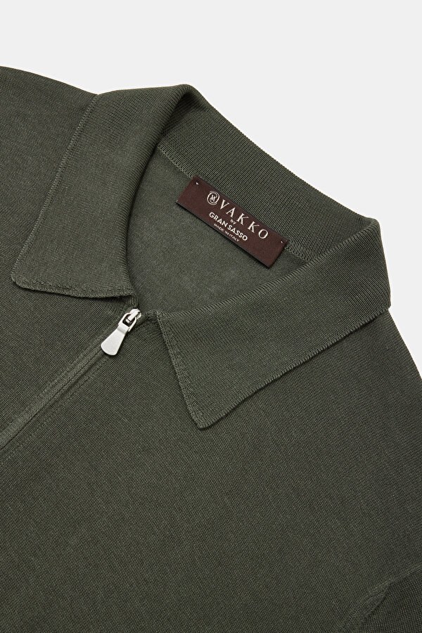 DARK GREEN POLO NECK SHORT SLEEVE TSHIRT 7
