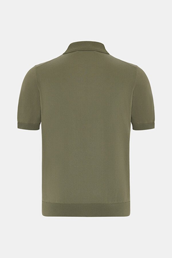 DARK GREEN POLO NECK SHORT SLEEVE TSHIRT 2