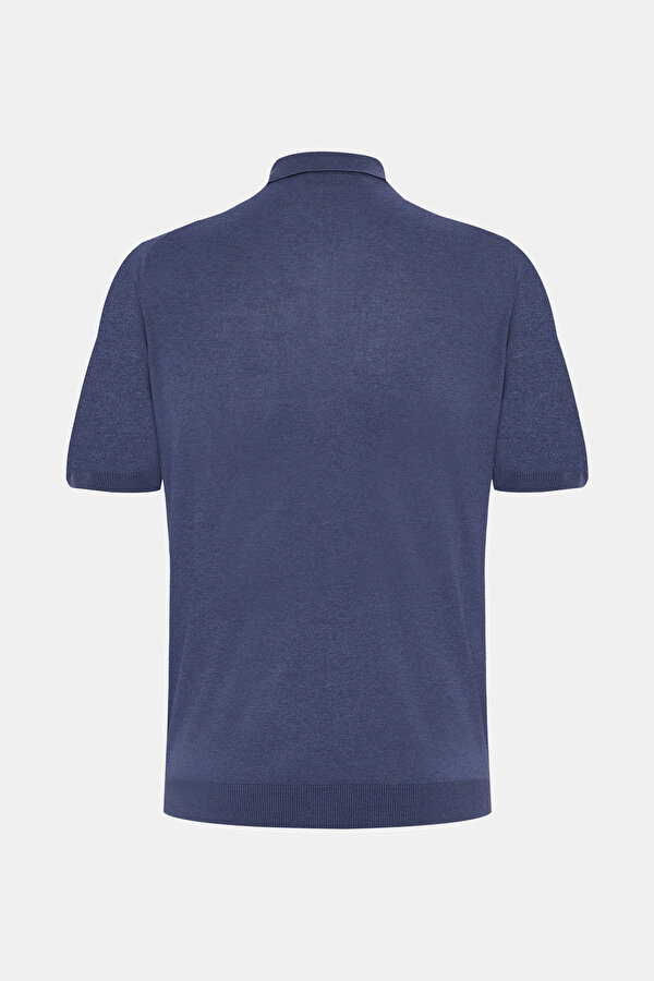 ROYAL BLUE POLO NECK SHORT SLEEVE TSHIRT 7