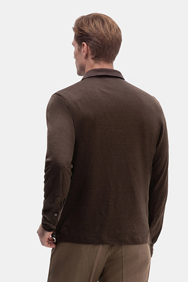 BROWN POLO NECK LONG SLEEVE TSHIRT 2