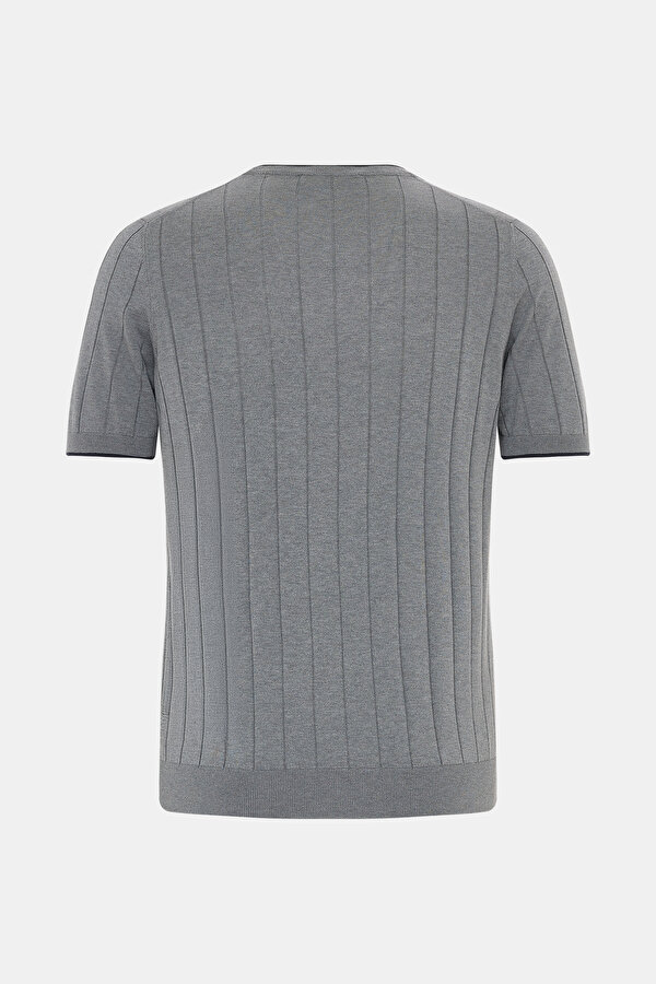 GRAY MELANGE BICYCLE COLLAR SHORT SLEEVE TSHIRT 7