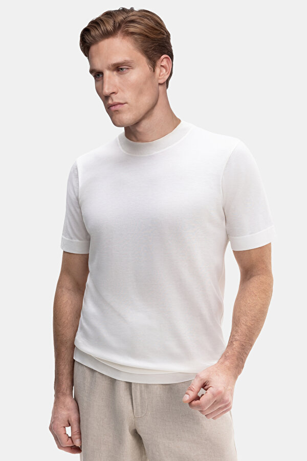 WHITE BICYCLE COLLAR SHORT SLEEVE TSHIRT