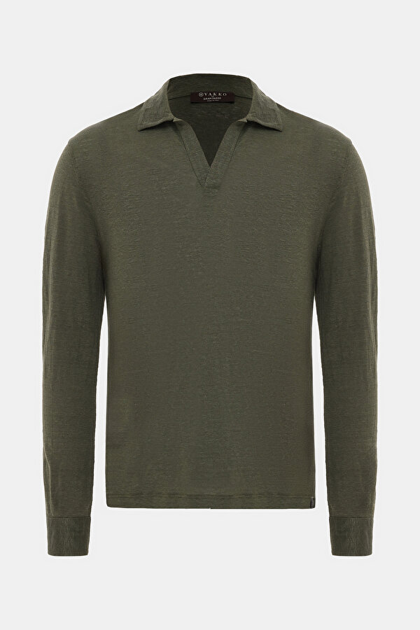 KHAKI POLO NECK LONG SLEEVE TSHIRT 6