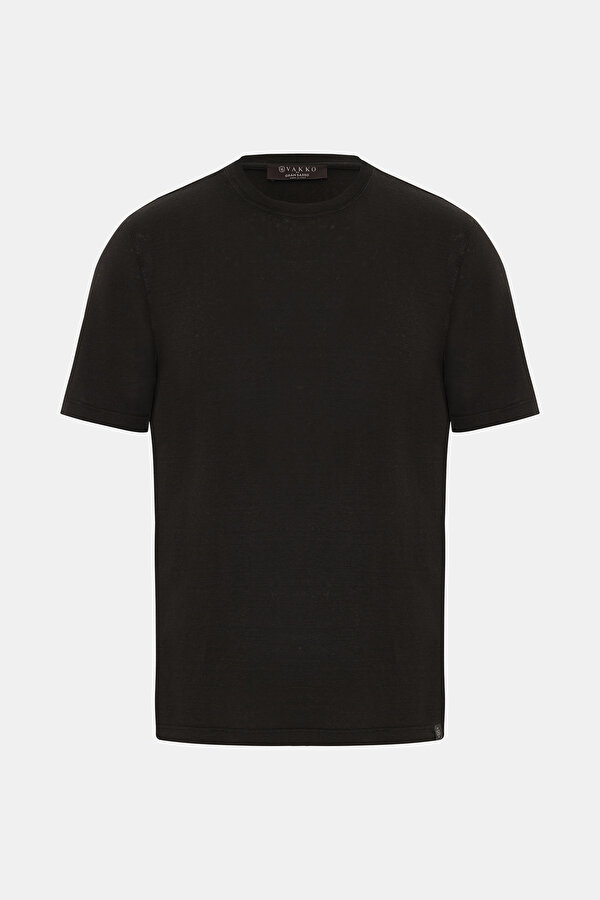DARK BROWN BICYCLE COLLAR SHORT SLEEVE TSHIRT